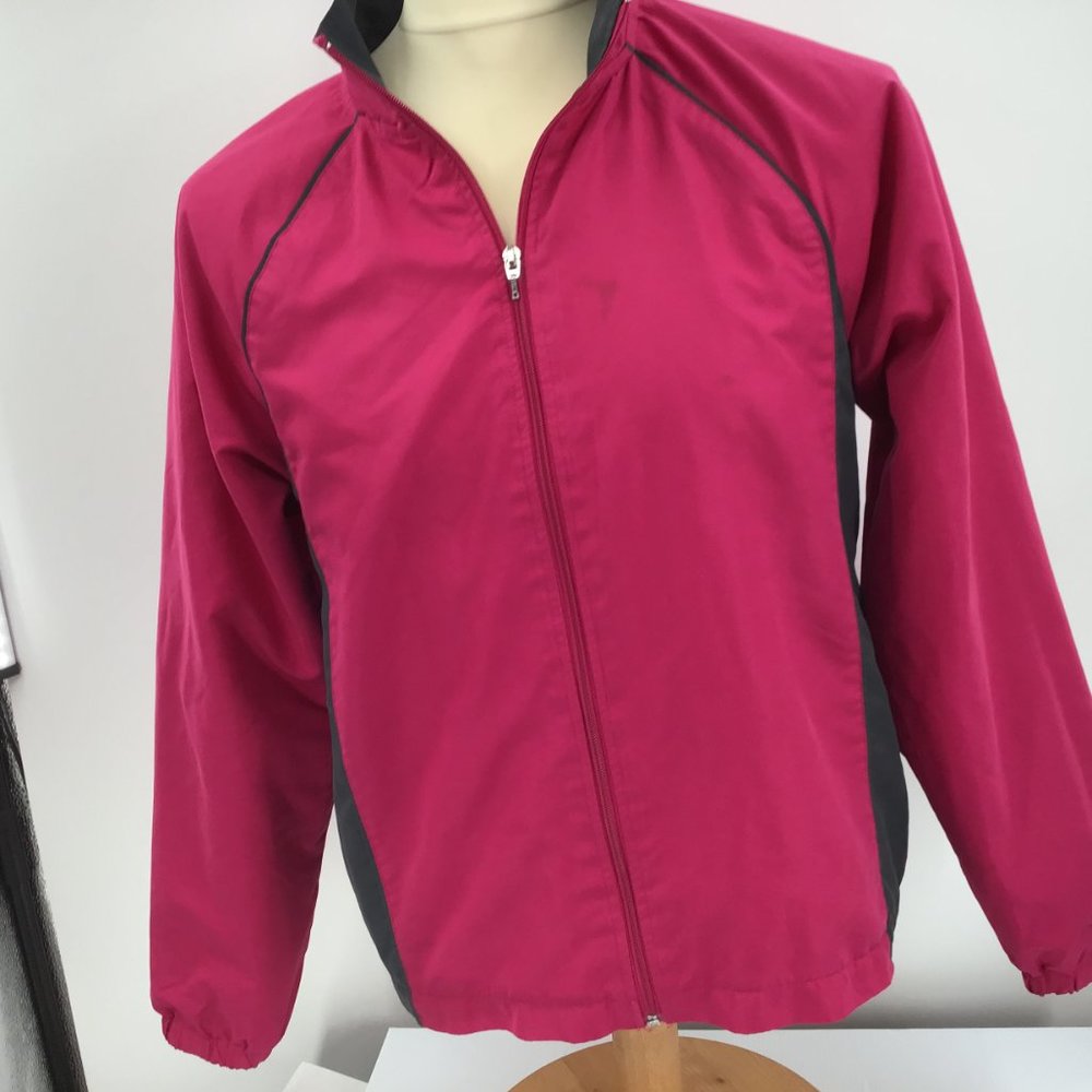 Danskin Now Jacket L 12-14 Women's Weather Light Weight Full Zip Up